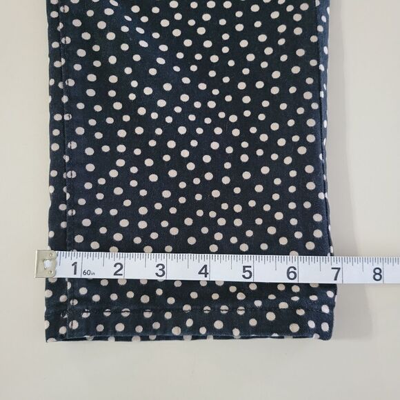 LOFT Ann Taylor Modern Straight Fit Black Polka Dot Jeans - Picture 9 of 14
